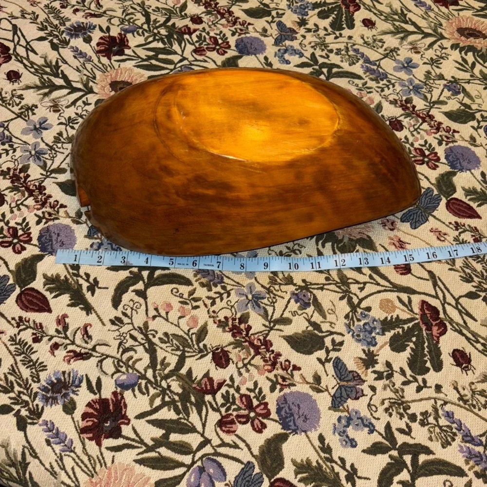 Vintage | MCM | Wooden Dough Bowl | Hand Carved Trencher |‎ Farmhouse Decor